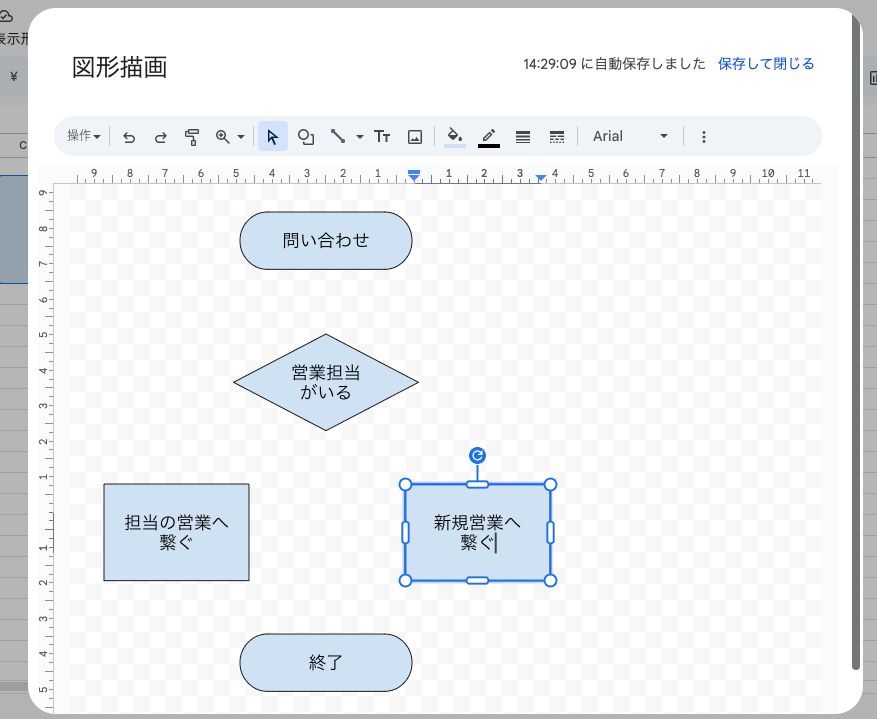 図形にテキストを入力する